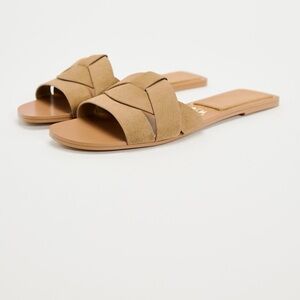 Zara flat crossed strap suede sandals - NEW NEVER WORN